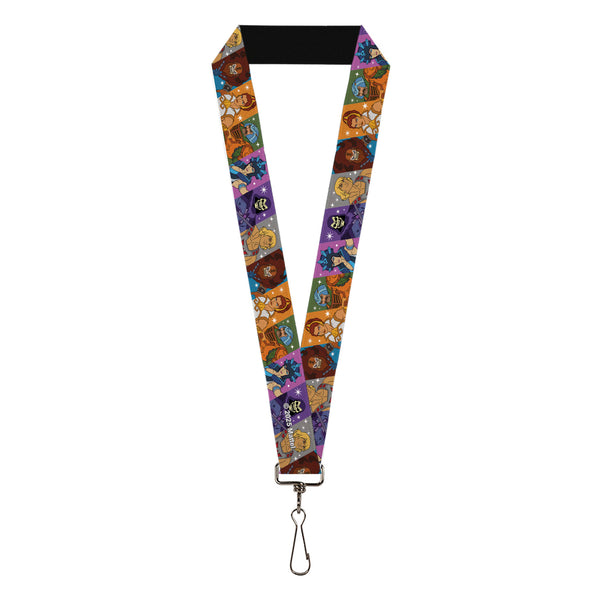 Buckle-Down Lanyard - 1.0" - Masters of the Universe Character Block Stripe Poses Multi Color