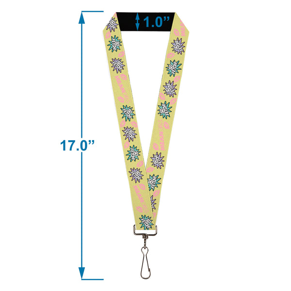 Buckle-Down Lanyard - 1.0" - MEAN GIRLS Title Logo SO FETCH Quote Collage Yellow/Pink/Blue