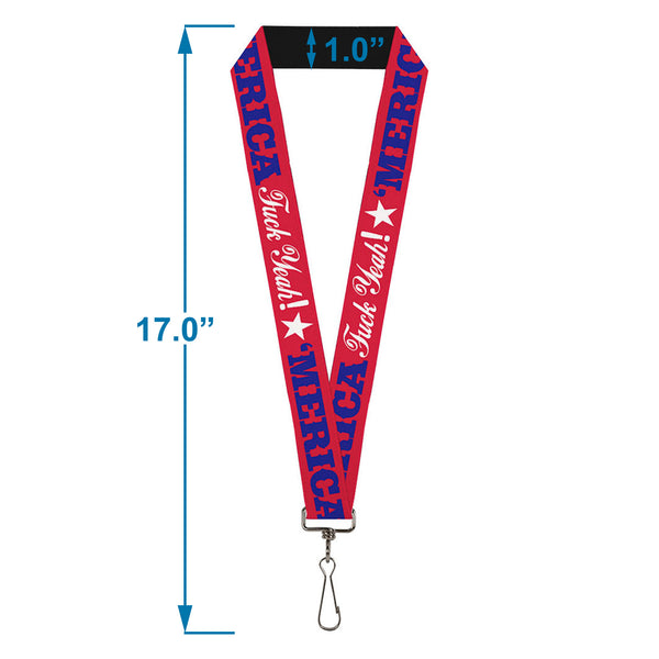 Buckle-Down Lanyard - 1.0" - MERICA FUCK YEAH Star Red Blue White