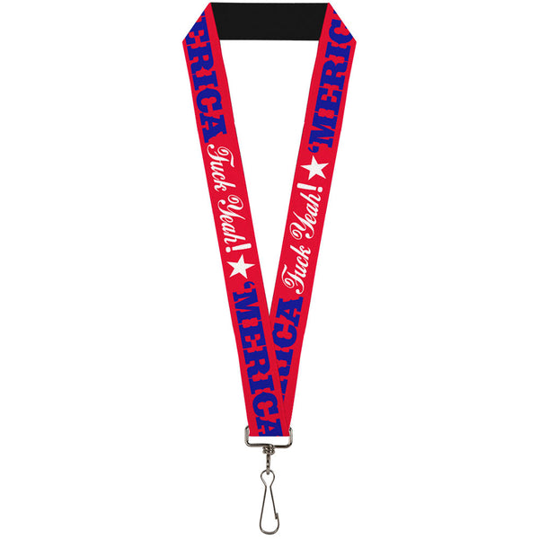 Buckle-Down Lanyard - 1.0" - MERICA FUCK YEAH Star Red Blue White