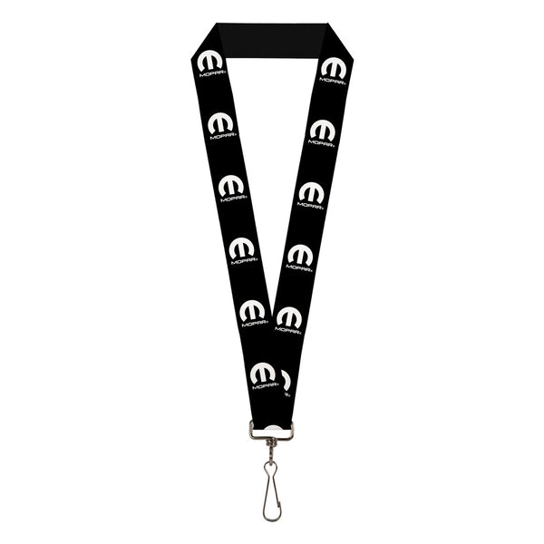 Buckle-Down Lanyard - 1.0" - MOPAR Logo Repeat Black White