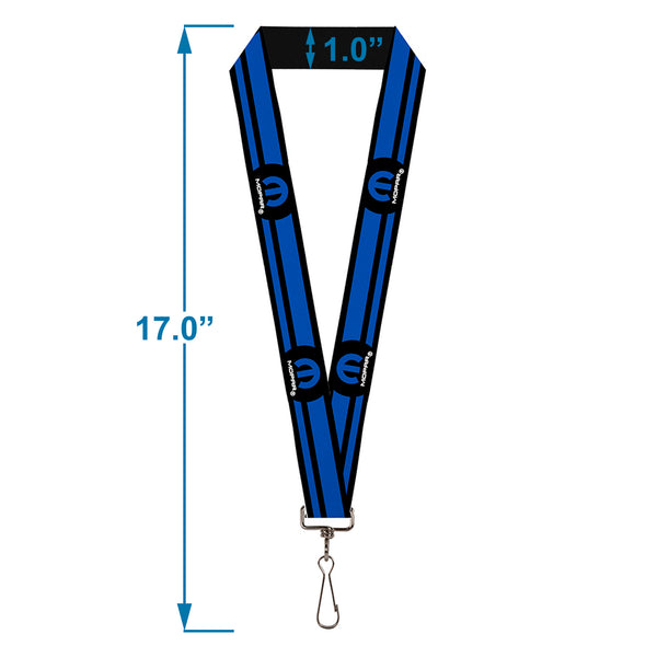 Buckle-Down Lanyard - 1.0" - MOPAR Logo Stripe Black Blue