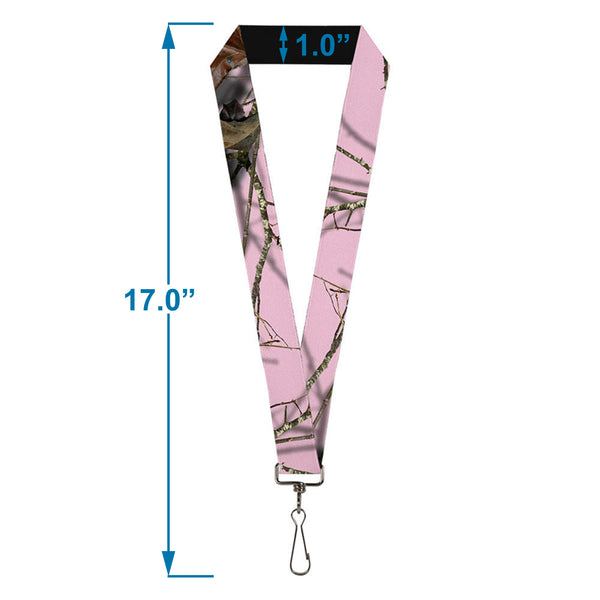 Buckle-Down Lanyard - 1.0" - Mossy Oak Country Roots Camo Baby Pink