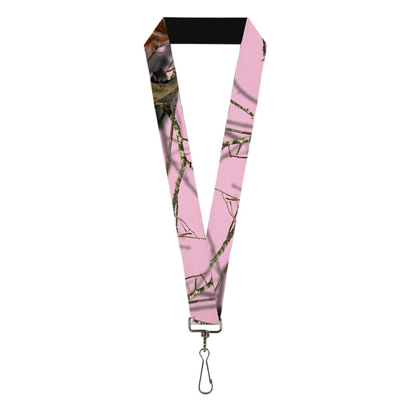 Buckle-Down Lanyard - 1.0" - Mossy Oak Country Roots Camo Baby Pink