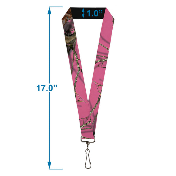 Buckle-Down Lanyard - 1.0" - Mossy Oak Country Roots Camo Fuchsia