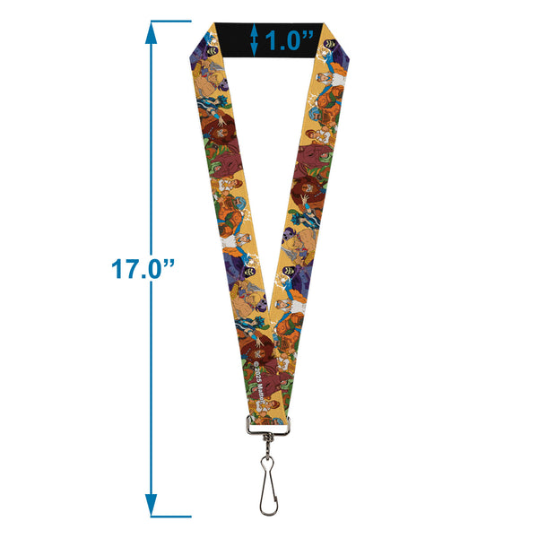 Buckle-Down Lanyard - 1.0" - MOTU Revelation Eight Character Group Pose Yellow