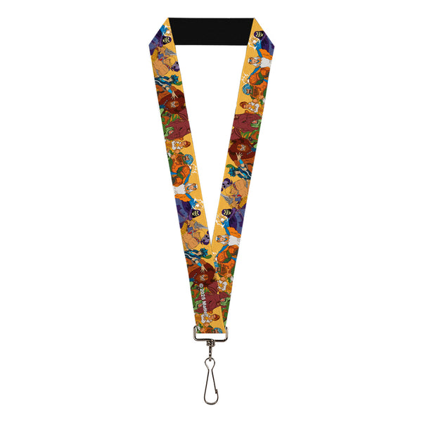 Buckle-Down Lanyard - 1.0" - MOTU Revelation Eight Character Group Pose Yellow