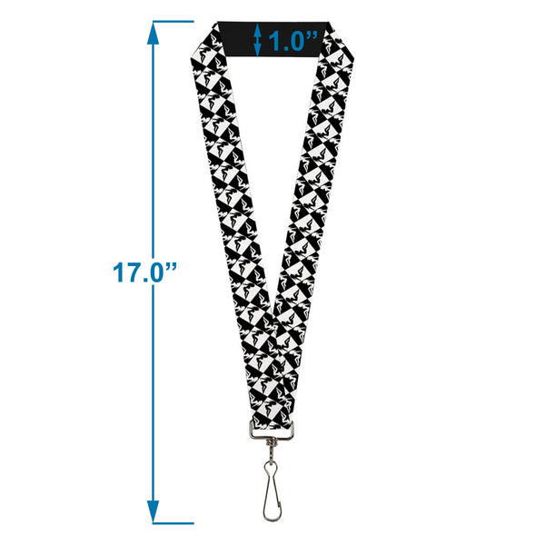 Buckle-Down Lanyard - 1.0" - Mud Flap Girl Diamonds Black White