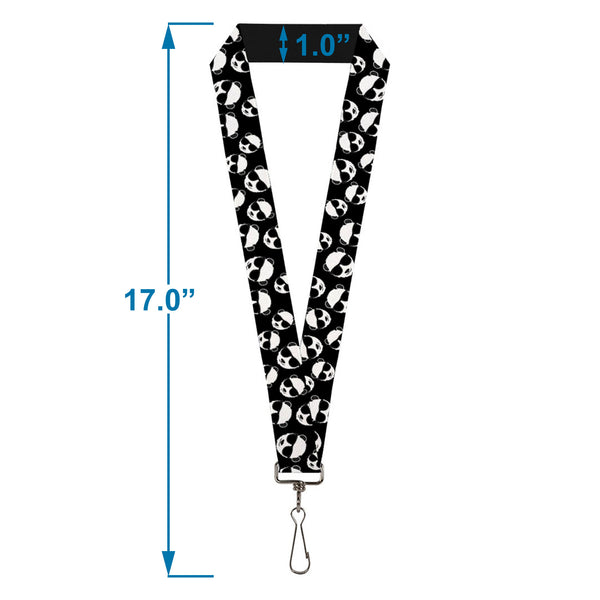 Buckle-Down Lanyard - 1.0" - Multi Panda W Sunglasses Black White