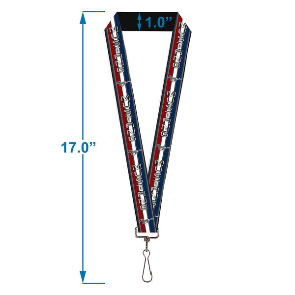 Buckle-Down Lanyard - 1.0" - Mustang Text W Tri-Bar Stripe