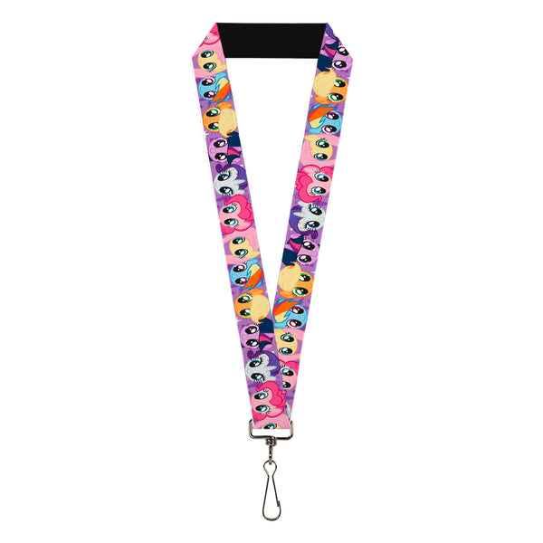Buckle-Down Lanyard - 1.0" - My Little Pony Friendship is Magic Original Mane Six Face Blocks