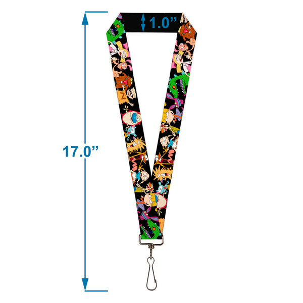 Buckle-Down Lanyard - 1.0" - Nick 90's 13-Character Poses Black