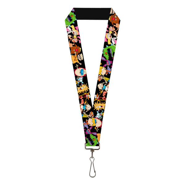 Buckle-Down Lanyard - 1.0" - Nick 90's 13-Character Poses Black