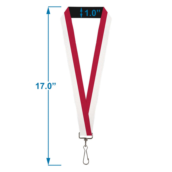 Buckle-Down Lanyard - 1.0" - North Carolina Flag Stripe Red White