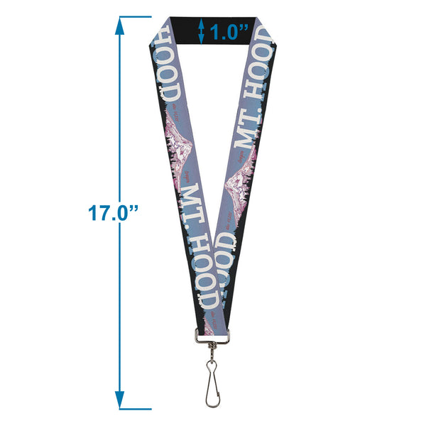 Buckle-Down Lanyard - 1.0" - Orgeon MT HOOD Scenery Blues Purples Black White