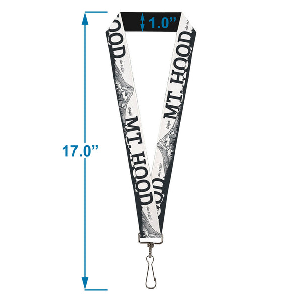 Buckle-Down Lanyard - 1.0" - Orgeon MT HOOD Scenery White Grays