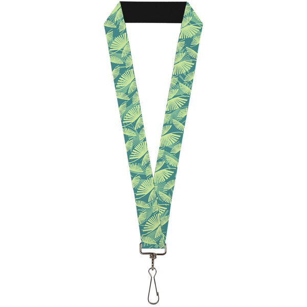 Buckle-Down Lanyard - 1.0" - Palm Leaves Stacked Pastel Greens