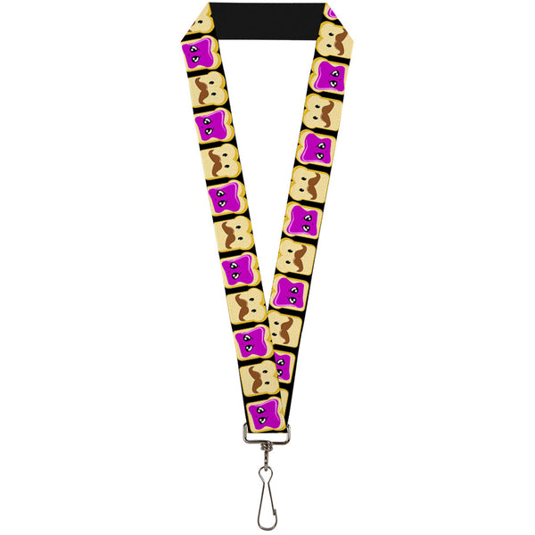 Buckle-Down Lanyard - 1.0" - Peanut Butter w Mustache & Jelly
