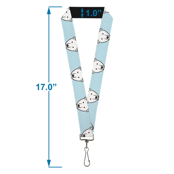 Buckle-Down Lanyard - 1.0" - Polar Bear Repeat Baby Blue