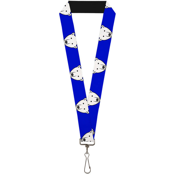 Buckle-Down Lanyard - 1.0" - Polar Bear w Mustache Royal