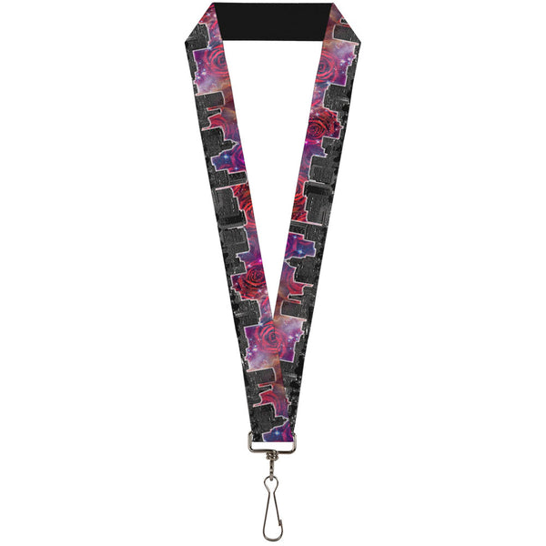 Buckle-Down Lanyard - 1.0" - Portland Vivid Skyline Cosmic Roses