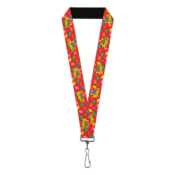 Buckle-Down Lanyard - 1.0" - POST FRUITY PEBBLES Logo and Cereal Pebbles Scattered Red/Multi Color