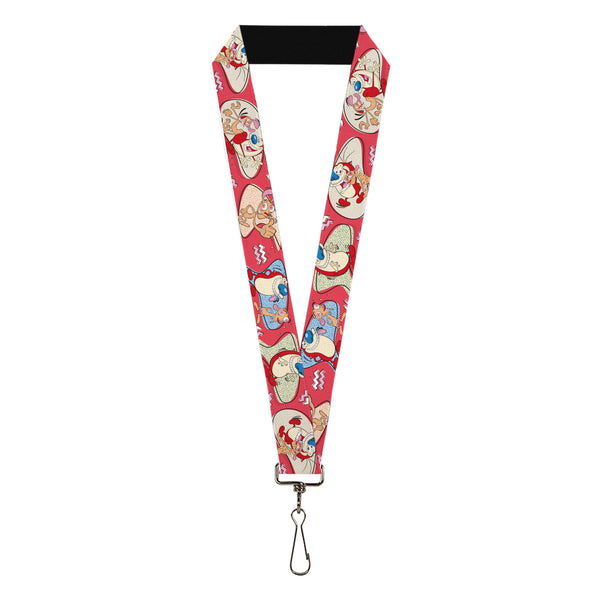Buckle-Down Lanyard - 1.0" - Ren and Stimpy Single and Group Poses Pink