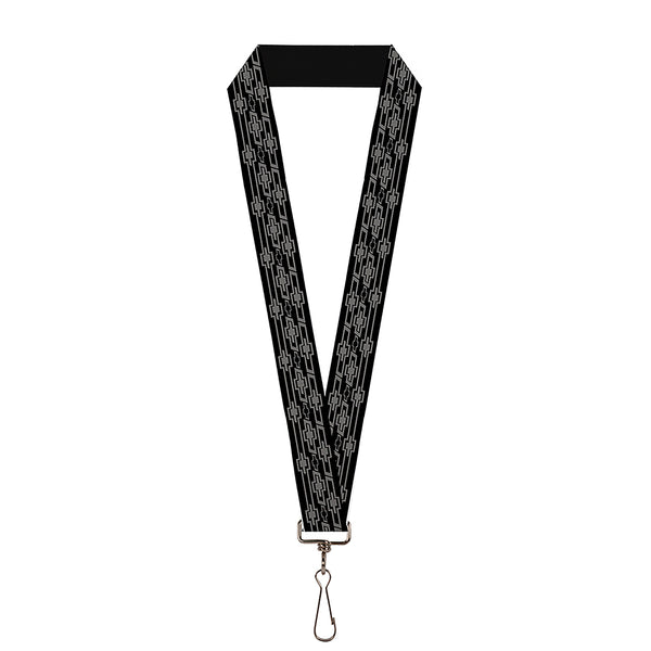 Buckle-Down Lanyard - 1.0" - Retro Chevy Bowtie Monogram Black Gray