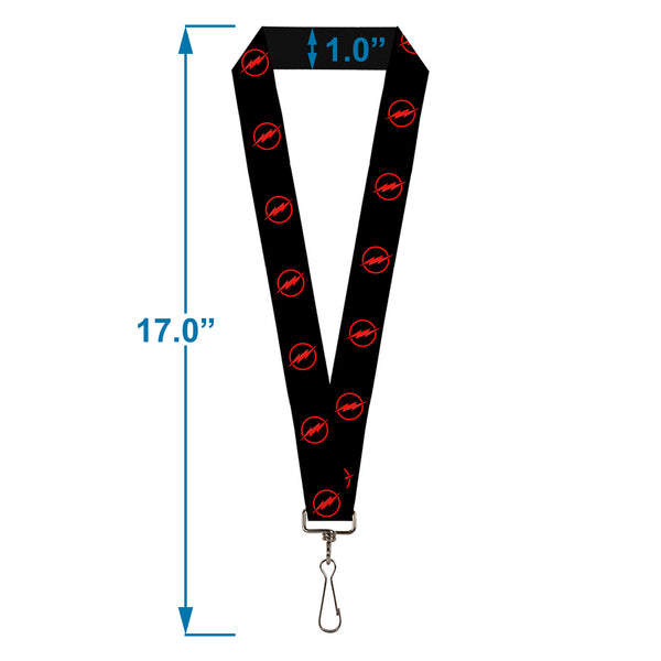 Buckle-Down Lanyard - 1.0" - Reverse Flash Logo Black Red