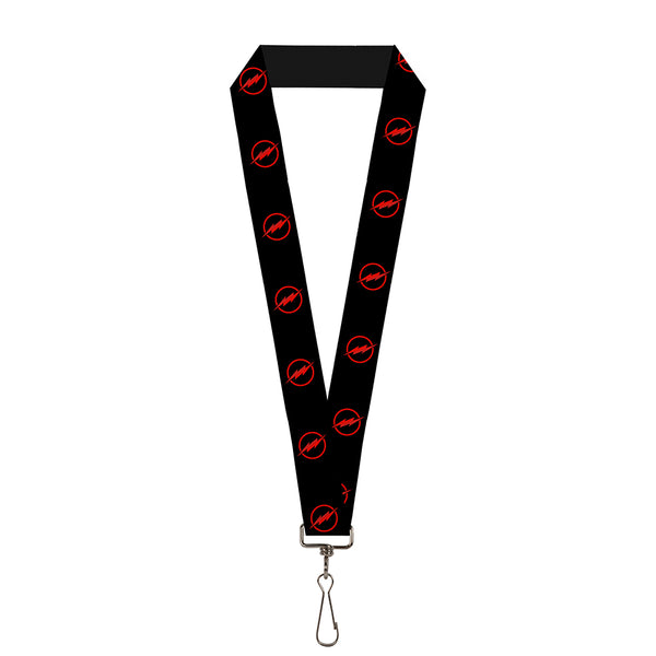 Buckle-Down Lanyard - 1.0" - Reverse Flash Logo Black Red