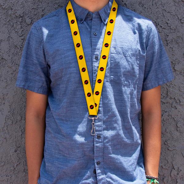 Buckle-Down Lanyard - 1.0" - Reverse Flash Logo Golden Yellow Black Red