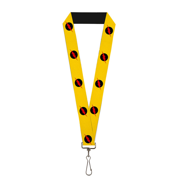 Buckle-Down Lanyard - 1.0" - Reverse Flash Logo Golden Yellow Black Red