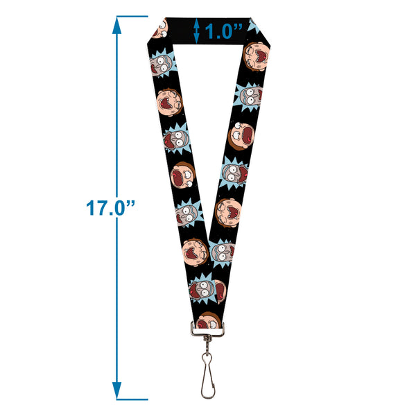 Buckle-Down Lanyard - 1.0" - Rick And Morty Expressions In Space