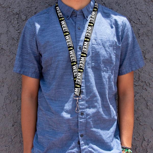 Buckle-Down Lanyard - 1.0" - Rick And Morty Mr. Poopybutthole Face OOOOH WEE Black White