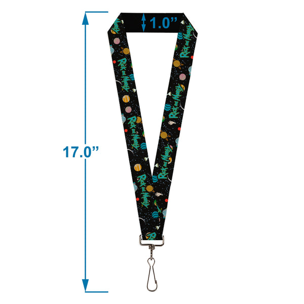 Buckle-Down Lanyard - 1.0" - RICK AND MORTY Title Logo Space Black