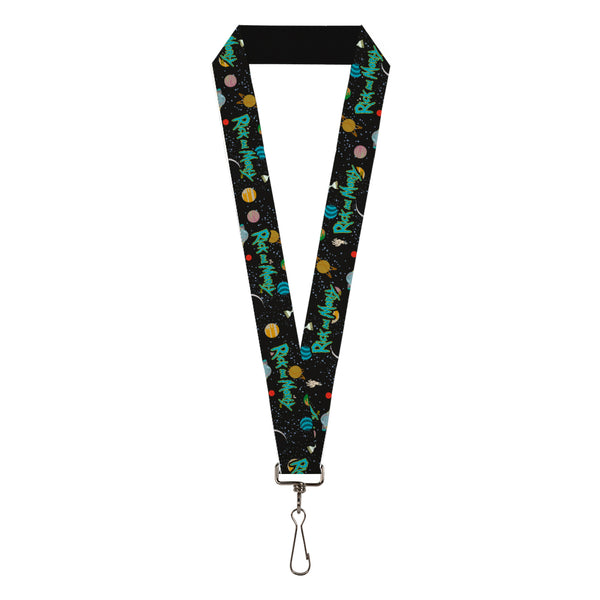 Buckle-Down Lanyard - 1.0" - RICK AND MORTY Title Logo Space Black