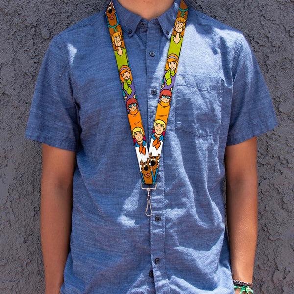 Buckle-Down Lanyard - 1.0" - Scooby Doo 5-Character Poses Stack