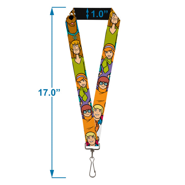Buckle-Down Lanyard - 1.0" - Scooby Doo 5-Character Poses Stack