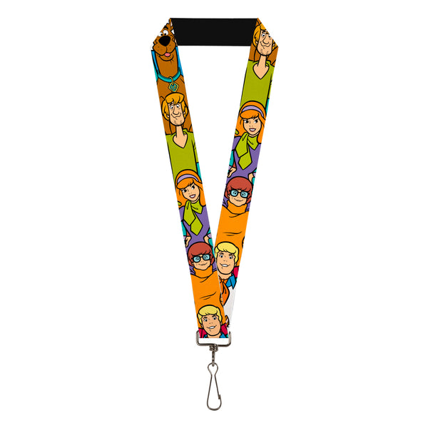 Buckle-Down Lanyard - 1.0" - Scooby Doo 5-Character Poses Stack