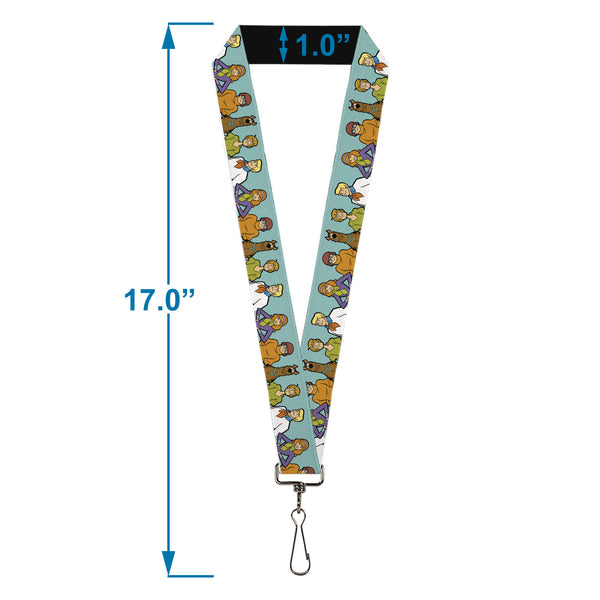 Buckle-Down Lanyard - 1.0" - Scooby Doo Character Line Up Blue