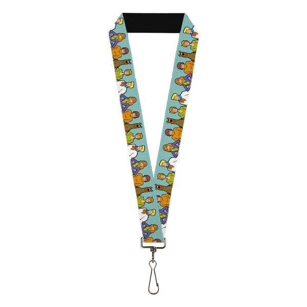 Buckle-Down Lanyard - 1.0" - Scooby Doo Character Line Up Blue