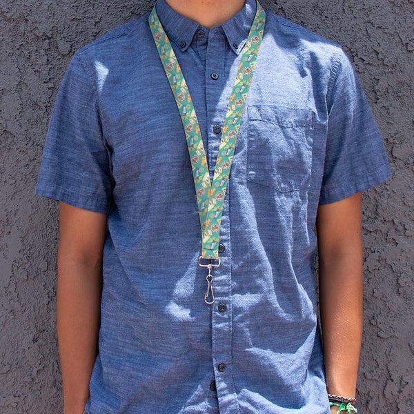 Buckle-Down Lanyard - 1.0" - Scooby Doo School Spirit Collage Blue
