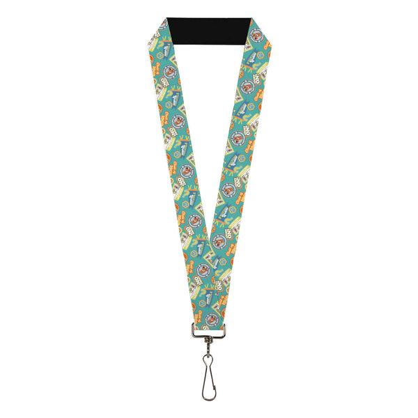 Buckle-Down Lanyard - 1.0" - Scooby Doo School Spirit Collage Blue