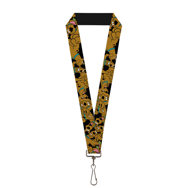 Buckle-Down Lanyard - 1.0" - Scooby Doo Stacked CLOSE-UP Black