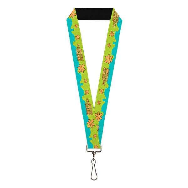 Buckle-Down Lanyard - 1.0" - Scooby Doo THE MYSTERY MACHINE Paint Job Green/Aqua/Orange