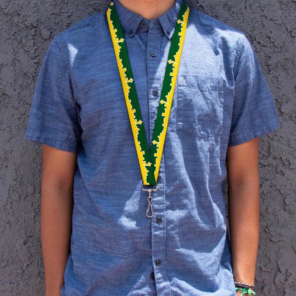 Buckle-Down Lanyard - 1.0" - Seattle Skyline Green Yellow