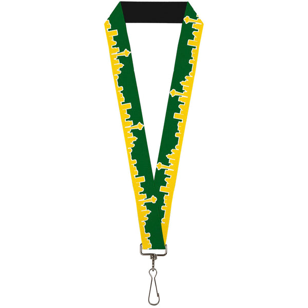 Buckle-Down Lanyard - 1.0" - Seattle Skyline Green Yellow