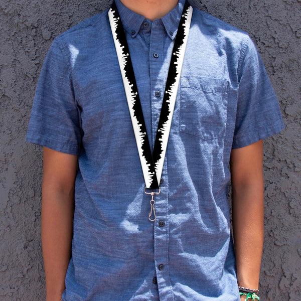 Buckle-Down Lanyard - 1.0" - Seattle Solid Skyline Black White