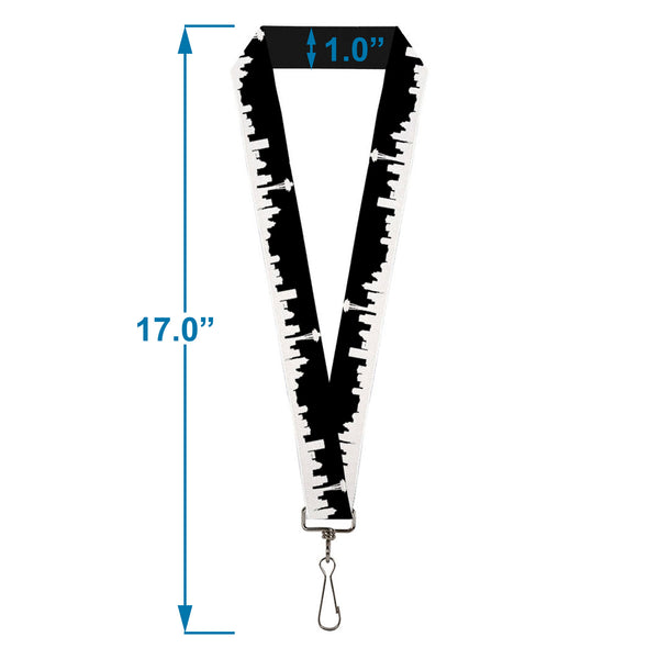 Buckle-Down Lanyard - 1.0" - Seattle Solid Skyline Black White