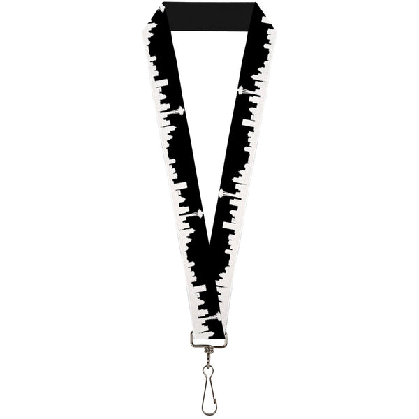 Buckle-Down Lanyard - 1.0" - Seattle Solid Skyline Black White